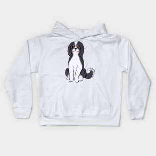 Tricolor cavalier king charles spaniel dog Kids Hoodie